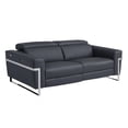 thumbnail image 1 of 83 Dark Gray Italian Leather and Chrome Reclining Sofa, 1 of 8