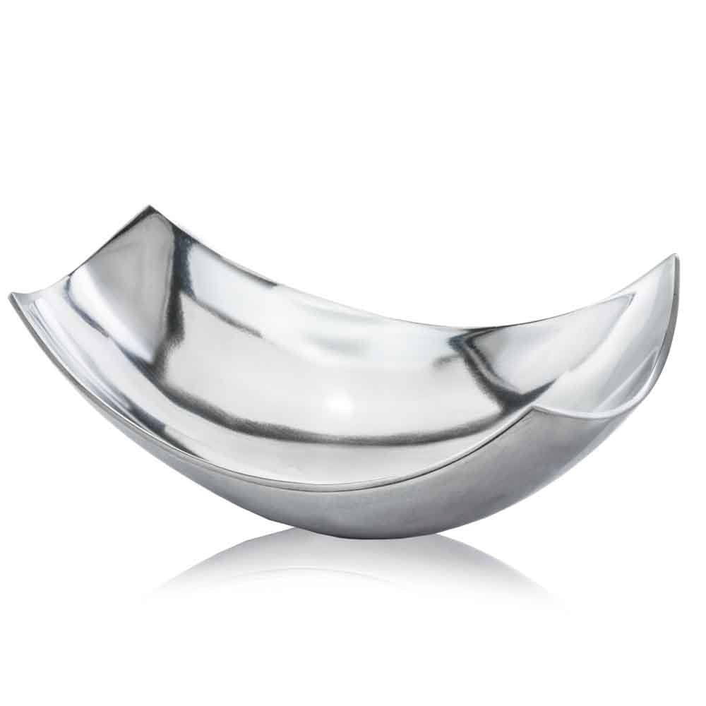 9.75" x 17" x 5.5" Buffed, Silver, Large Scoop Bowl