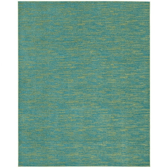 HomeRoots 9' X 12' Blue And Green Striped Non Skid Indoor Outdoor Area Rug