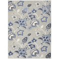 thumbnail image 1 of 9' X 12' Blue And Grey Floral Stain Resistant Non Skid Area Rug, 1 of 6