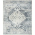 thumbnail image 1 of 9' x 12' Blue and Ivory Oriental Power Loom Distressed Area Rug, 1 of 5