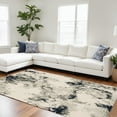 thumbnail image 1 of 9' X 12' Grey Black And Ivory Abstract Power Loom Stain Resistant Area Rug, 1 of 10