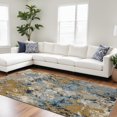 thumbnail image 1 of 9' X 12' Gold Grey And Ivory Abstract Power Loom Stain Resistant Area Rug, 1 of 9