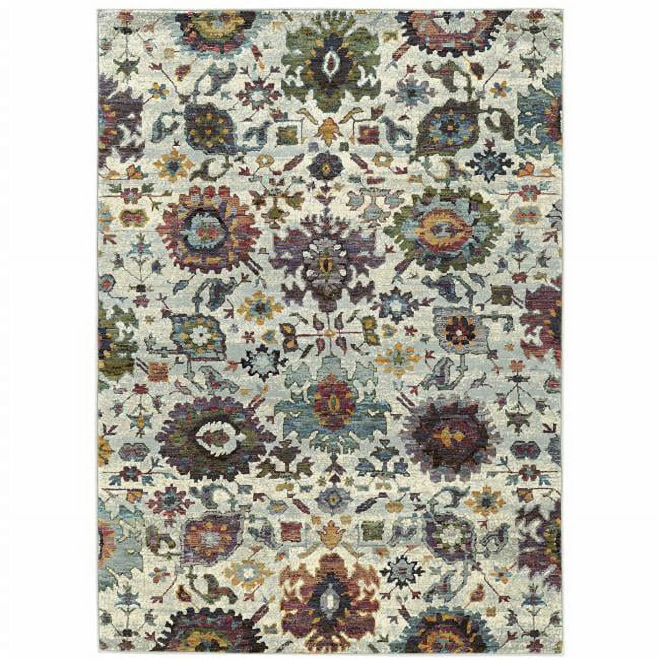 HomeRoots 9' X 12' Purple And Gray Oriental Power Loom Area Rug ...