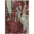 thumbnail image 1 of 9' X 12' Red And Beige Abstract Power Loom Stain Resistant Area Rug, 1 of 5