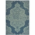 thumbnail image 1 of HomeRoots 9' X 13' Blue Oriental Stain Resistant Indoor Outdoor Area Rug, 1 of 6