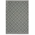 thumbnail image 1 of 9' X 13' Grey Geometric Stain Resistant Indoor Outdoor Area Rug, 1 of 6