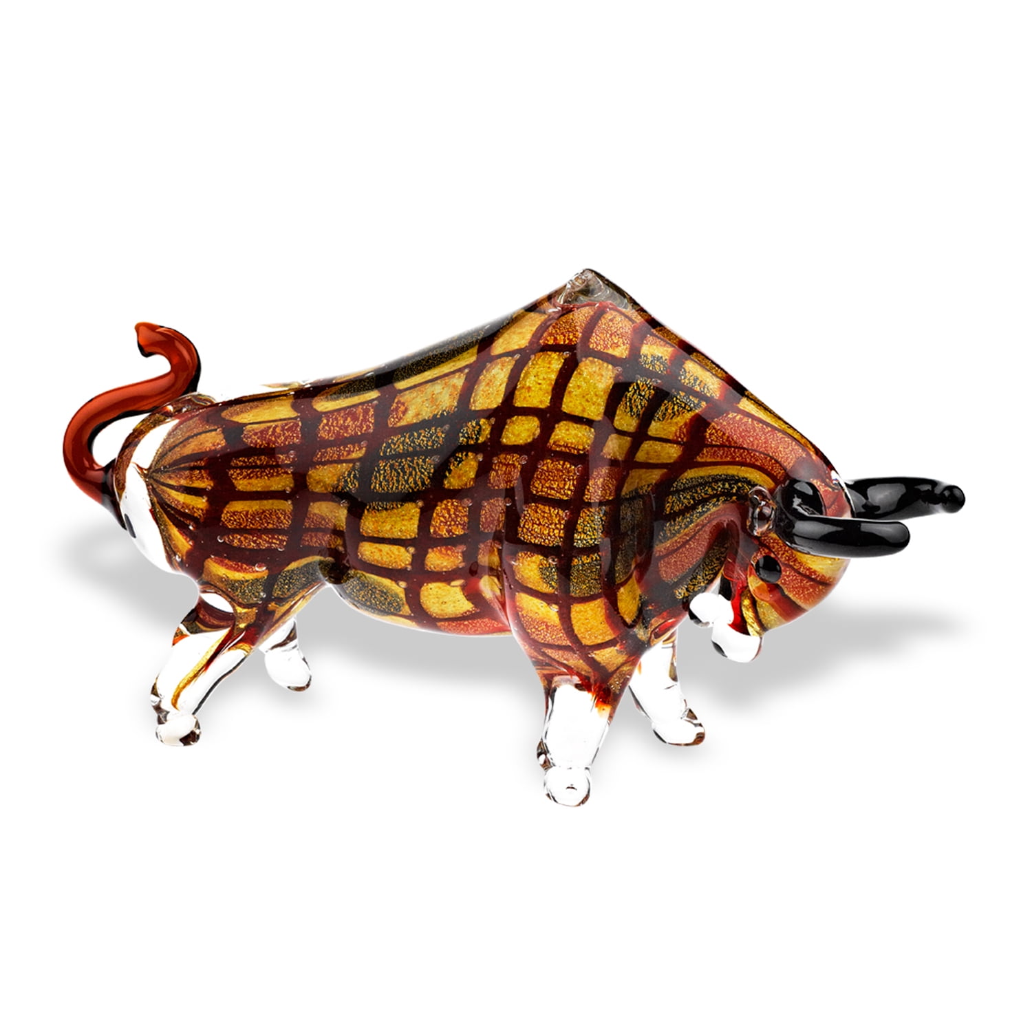 9 Multicolor Large Bull Art Glass 9 Multicolor Large Bull Art Glass