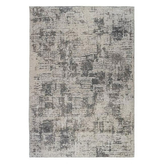 HomeRoots 532387 9 x 12 ft. Abstract Power Loom Rectangle Area Rug, Gray & Beige