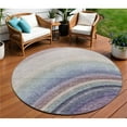thumbnail image 1 of HomeRoots 577287 9 x 12 ft. Abstract Washable Indoor & Outdoor Rectangle Area Rug, Beige, Purple & Ivory, 1 of 1