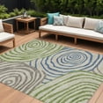 thumbnail image 1 of 9' X 12' Beige Taupe And Green Abstract Washable Indoor Outdoor Area Rug, 1 of 5