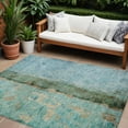 thumbnail image 1 of 9' X 12' Blue And Gold Abstract Washable Indoor Outdoor Area Rug, 1 of 5
