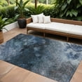thumbnail image 1 of 9' X 12' Navy Blue And Denim Blue Abstract Washable Indoor Outdoor Area Rug, 1 of 5