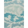 thumbnail image 1 of HomeRoots 584594 9 x 12 ft. Abstract Washable Indoor & Outdoor Rectangle Area Rug, Teal Blue, Aqua & Ivory, 1 of 1