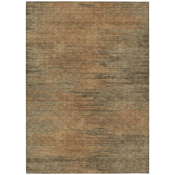 HomeRoots 587234 9 x 12 ft. Abstract Washable Indoor & Outdoor Rectangle Area Rug, Terra Cotta, Brown & Copper
