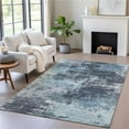 thumbnail image 1 of HomeRoots 630643 9 x 12 ft. Blue & Ivory Abstract Washable Indoor & Outdoor Rectangle Area Rug, 1 of 1