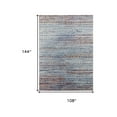 thumbnail image 1 of 9' X 12' Blue Ivory And Orange Abstract Power Loom Stain Resistant Area Rug, 1 of 5