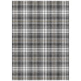 thumbnail image 1 of HomeRoots 597103 9 x 12 ft. Charcoal, Ivory & Gold Plaid Washable Indoor & Outdoor Rectangle Area Rug, 1 of 1