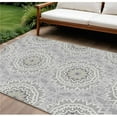 thumbnail image 1 of HomeRoots 578620 9 x 12 ft. Floral Medallion Washable Indoor & Outdoor Rectangle Area Rug, Gray, Silver & Ivory, 1 of 1