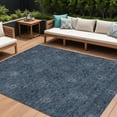 thumbnail image 1 of 9' X 12' Blue And Navy Blue Floral Washable Indoor Outdoor Area Rug, 1 of 5
