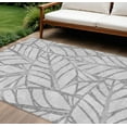 thumbnail image 1 of HomeRoots 584210 9 x 12 ft. Floral Washable Indoor & Outdoor Rectangle Area Rug, Gray & Silver, 1 of 5