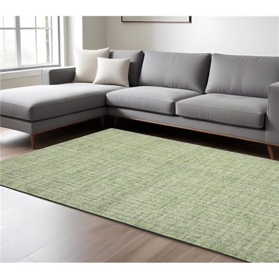 HomeRoots 570515 9 x 12 ft. Green & Light Green Wool Striped Hand Tufted Rectangle Area Rug
