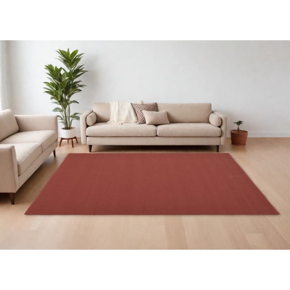 9' X 12' Red Hand Woven Area Rug