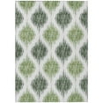 thumbnail image 1 of HomeRoots 589096 9 x 12 ft. Ikat Washable Indoor & Outdoor Rectangle Area Rug, Fern Green & Ivory, 1 of 1