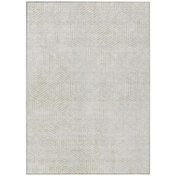 HomeRoots 594561 9 x 12 ft. Ivory & Gray Geometric Washable Indoor & Outdoor Rectangle Area Rug