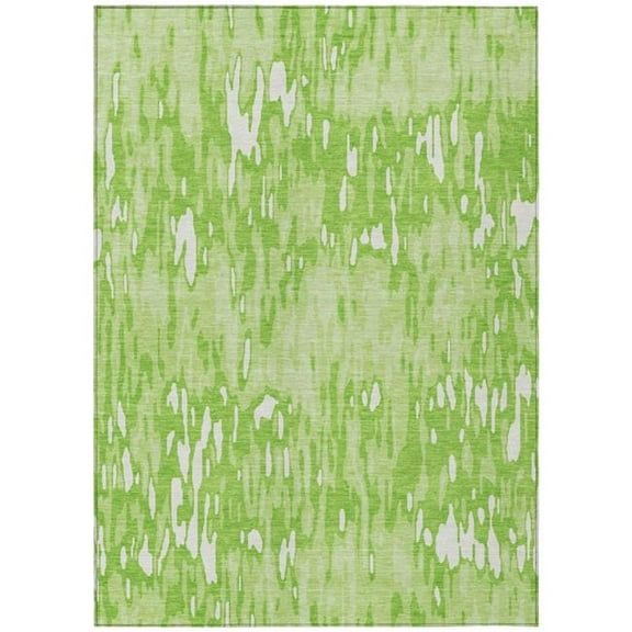 HomeRoots 596690 9 x 12 ft. Lime Green & Ivory Striped Washable Indoor & Outdoor Rectangle Area Rug