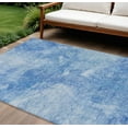 thumbnail image 1 of 9' X 12' Denim Blue And Sky Blue Nautical Washable Indoor Outdoor Area Rug, 1 of 5