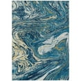 thumbnail image 1 of HomeRoots 602645 9 x 12 ft. Navy Blue, Gold & Ivory Abstract Washable Indoor & Outdoor Rectangle Area Rug, 1 of 1