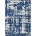 thumbnail image 1 of HomeRoots 593214 9 x 12 ft. Navy Blue & Ivory Abstract Washable Indoor & Outdoor Rectangle Area Rug, 1 of 1