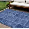 thumbnail image 1 of 9' X 12' Navy Blue And Denim Blue Patchwork Washable Indoor Outdoor Area Rug, 1 of 5