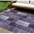 thumbnail image 1 of 9' X 12' Purple Eggplant And Lavender Patchwork Washable Indoor Outdoor Area Rug, 1 of 5