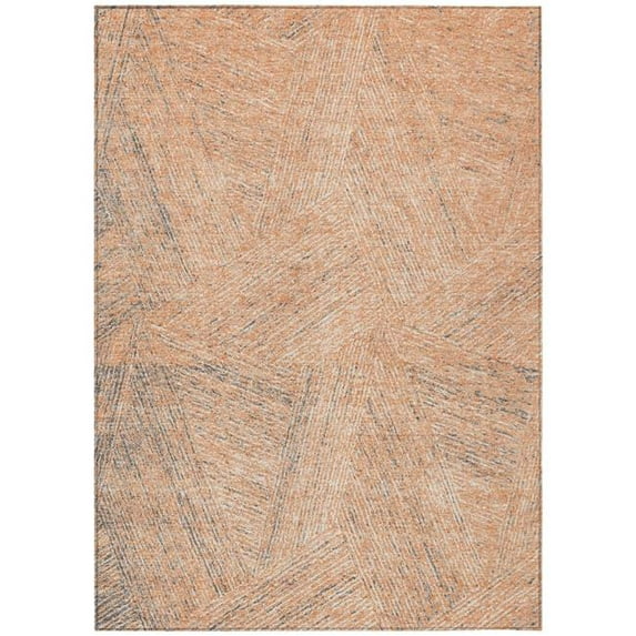 HomeRoots 597038 9 x 12 ft. Peach Blue & Ivory Abstract Washable Indoor & Outdoor Rectangle Area Rug