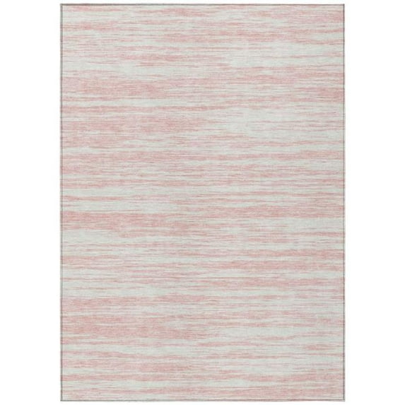 HomeRoots 613119 9 x 12 ft. Pink & Ivory Abstract Washable Indoor & Outdoor Rectangle Area Rug