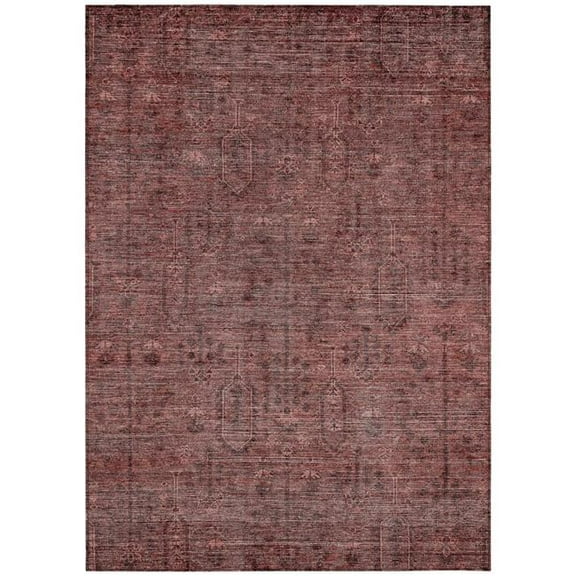 HomeRoots 587078 9 x 12 ft. Southwestern Washable Indoor & Outdoor Rectangle Area Rug, Orange & Copper