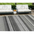 thumbnail image 1 of HomeRoots 576957 9 x 12 ft. Striped Washable Indoor & Outdoor Rectangle Area Rug, Black, 1 of 1