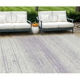 thumbnail image 1 of HomeRoots 589696 9 x 12 ft. Striped Washable Indoor & Outdoor Rectangle Area Rug, Lavender & Ivory, 1 of 1