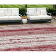 thumbnail image 1 of HomeRoots 589888 9 x 12 ft. Striped Washable Indoor & Outdoor Rectangle Area Rug, Merlot & Ivory, 1 of 1