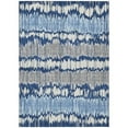 thumbnail image 1 of HomeRoots 585158 9 x 12 ft. Striped Washable Indoor & Outdoor Rectangle Area Rug, Navy Blue, Ivory & Denim Blue, 1 of 1