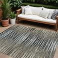 thumbnail image 1 of HomeRoots 577990 9 x 12 ft. Striped Washable Indoor & Outdoor Traditional Rectangle Area Rug, Brown, Taupe & Chocolate, 1 of 5