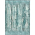 thumbnail image 1 of HomeRoots 593094 9 x 12 ft. Teal Blue & Ivory Striped Washable Indoor & Outdoor Rectangle Area Rug, 1 of 1