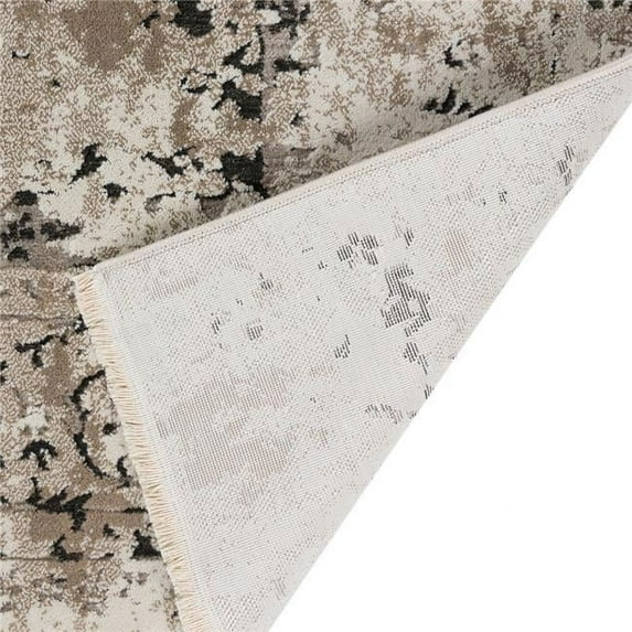 9' X 13' Black Oriental Area Rug With Fringe