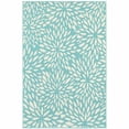thumbnail image 1 of HomeRoots  9 x 13 ft. Blue Floral Stain Resistant Indoor & Outdoor Rectangle Area Rug - Blue and Ivory - 0.15in. H x 101.97in. W x 155.91in. D, 1 of 1