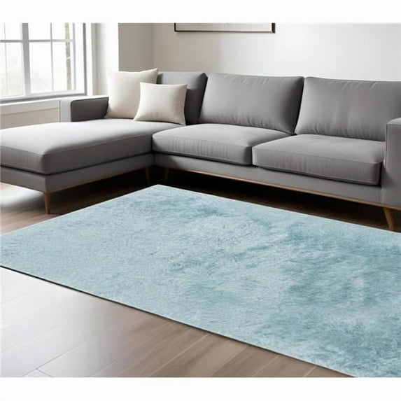 HomeRoots 571073 9 x 14 ft. Sky Blue Rectangle Area Rug