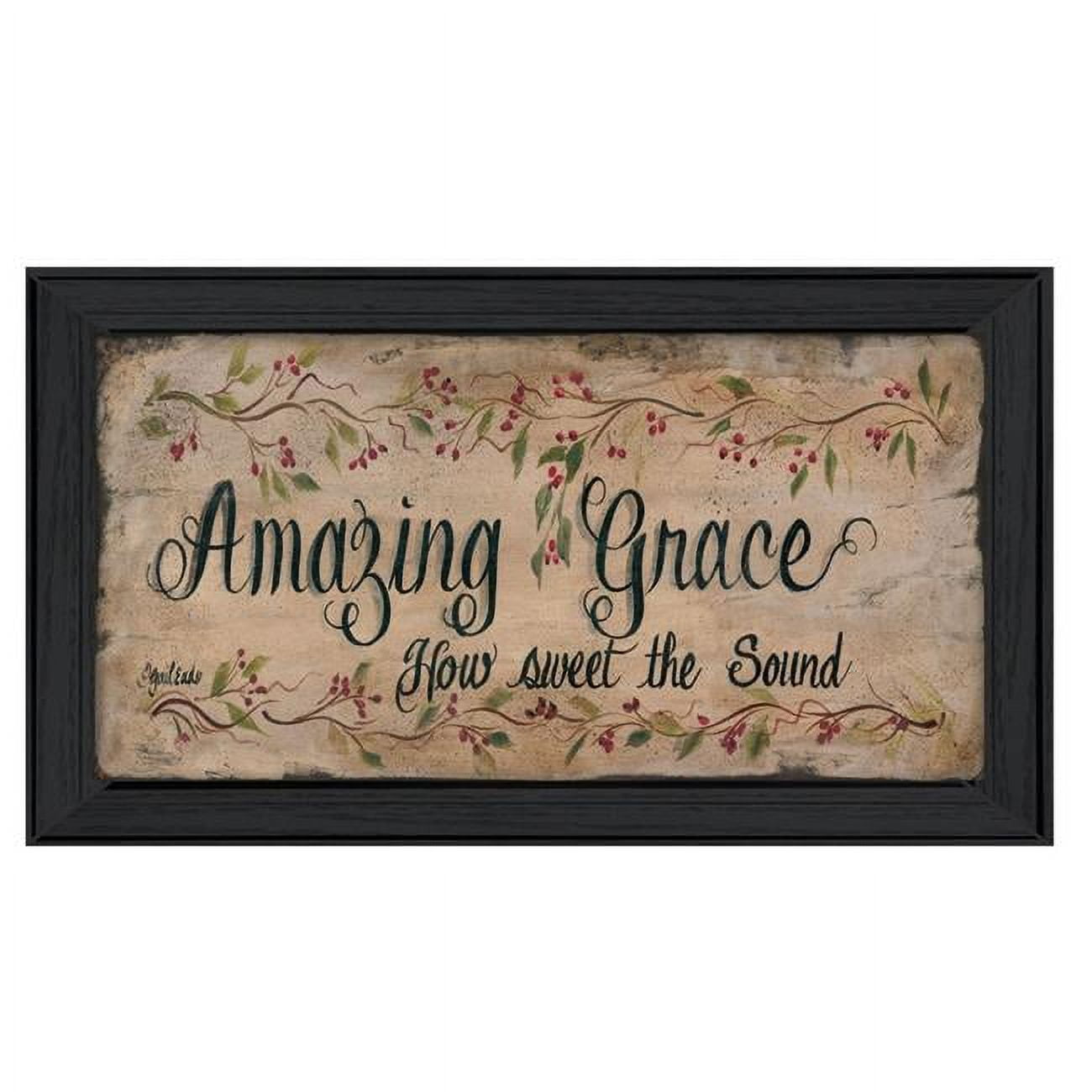 Amazing Grace Black Framed Religious Quote Print Wall Art