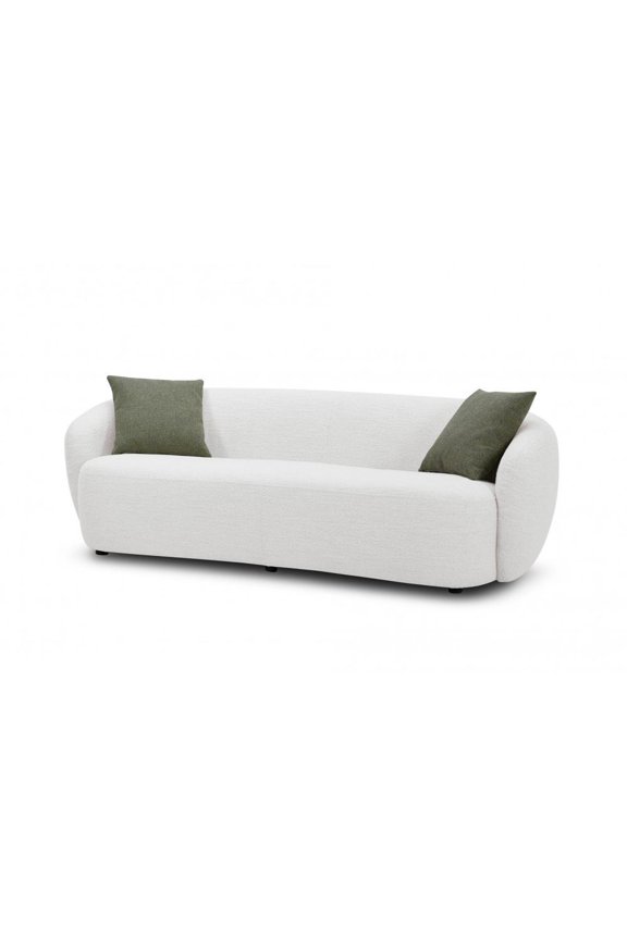 488843 90 in. Textured Fabric Standard Sofa, Off White
