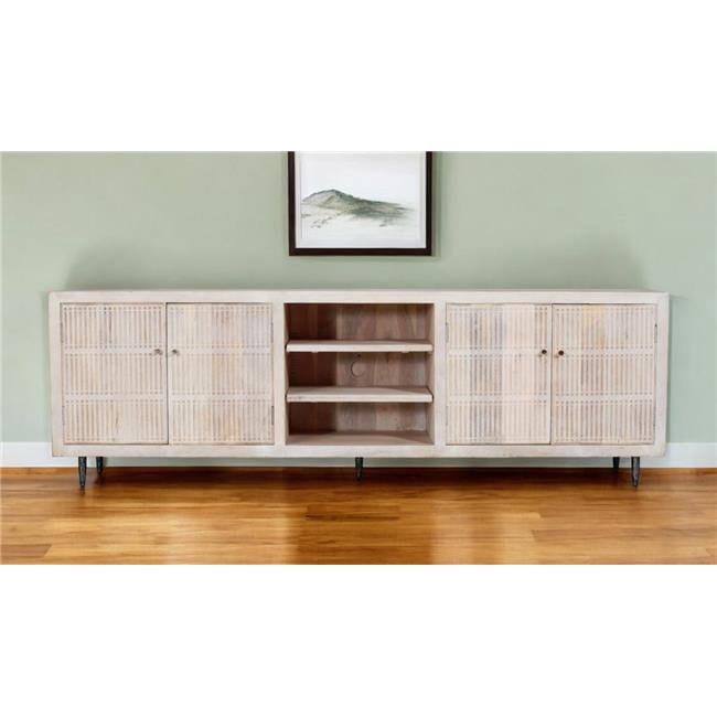 HomeRoots Carved Geometric TV Stand